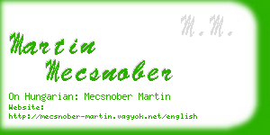 martin mecsnober business card